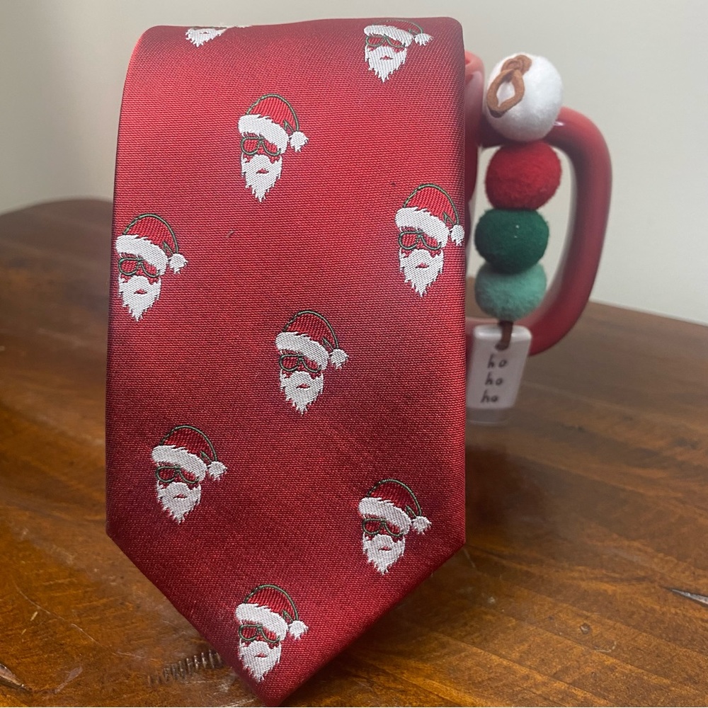 Pronto Uomo Men’s Christmas Tie “Santa with Sunglasses” (Standard) Length